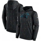 Men's Carolina Panthers Black 2021 Crucial Catch Therma Pullover Hoodie