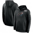 Men's Carolina Panthers Black Crucial Catch Sideline Performance Pullover Hoodie