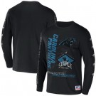 Men's Carolina Panthers Black NFL x Staple World Renowned Long Sleeve T Shirt