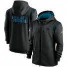 Men's Carolina Panthers Black Performance Sideline Lockup Full Zip Hoodie