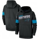 Men's Carolina Panthers Black Sideline Arch Jersey Performance Pullover Hoodie