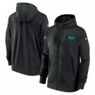 Men's Carolina Panthers Black Sideline Club Performance Full Zip Hoodie