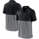 Men's Carolina Panthers Black Stripes Patchwork Polo