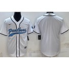 Men's Carolina Panthers Blank White Baseball Jersey