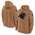 Men's Carolina Panthers Brown 2023 Salute To Service Club Pullover Hoodie