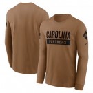 Men's Carolina Panthers Brown 2023 Salute To Service Long Sleeve T Shirt