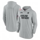 Men's Carolina Panthers Gray 2024 Salute to Service Lightweight Performance Long Sleeve Hooded T Shirt