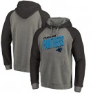 Men's Carolina Panthers Gray Slant Strike Tri Blend Raglan Pullover Hoodie