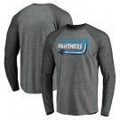 Men's Carolina Panthers Gray Tri Blend Raglan Athletic Long Sleeve T Shirt