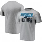 Men's Carolina Panthers Heather Charcoal Stronger Together Printed T-Shirt 0734