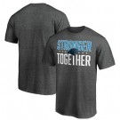 Men's Carolina Panthers Heather Charcoal Stronger Together Printed T-Shirt 0836