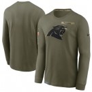 Men's Carolina Panthers Olive 2021 Salute To Service Performance Long Sleeve T-Shirt
