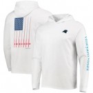 Men's Carolina Panthers White Vineyard Vines Hoodie Long Sleeve T Shirt