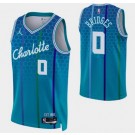 Men's Charlotte Hornets #0 Miles Bridges Blue City Diamond 75th Icon Hot Press Jersey