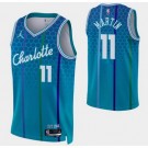 Men's Charlotte Hornets #11 Cody Martin Blue City Diamond 75th Icon Hot Press Jersey
