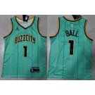 Men's Charlotte Hornets #1 Lamelo Ball Aqua City Icon Swingman Jersey