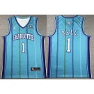 Men's Charlotte Hornets #1 Lamelo Ball Blue Classic Icon Sponsor Swingman Jersey