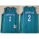 Men's Charlotte Hornets #2 Larry Johnson Green 1992 Hollywood Classic Swingman Jersey