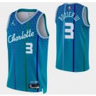 Men's Charlotte Hornets #3 Terry Rozier III Blue City Diamond 75th Icon Hot Press Jersey