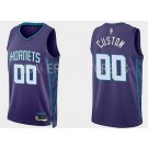 Men's Charlotte Hornets Custom Purple 2022 Statement Icon Heat Press Jersey