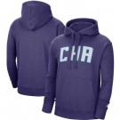 Men's Charlotte Hornets Purple Statement Edition Fleece Pullover Hoodie