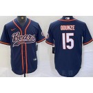 Men's Chicago Bears #15 Rome Odunze Limited Navy Baseball Jersey