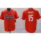 Men's Chicago Bears #15 Rome Odunze Limited Orange Baseball Jersey