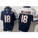 Men's Chicago Bears #18 Caleb Williams Limited Navy Illinois 51 Patch FUSE Vapor Jersey