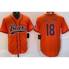 Men's Chicago Bears #18 Caleb Williams Limited Orange Baseball Jersey