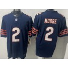 Men's Chicago Bears #2 DJ Moore Limited Navy FUSE Vapor Jersey