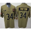Men's Chicago Bears #34 Walter Payton Limited Green 2025 Salute To Service Jersey