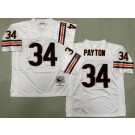 Men's Chicago Bears #34 Walter Payton White 1985 Throwback Jersey