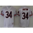 Men's Chicago Bears #34 Walter Payton White Throwback Jersey