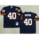 Men's Chicago Bears #40 Gale Sayers Navy Bear Patch 1969 Throwback Jersey