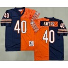 Men's Chicago Bears #40 Gale Sayers Navy Orange Split Throwback Jersey