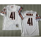 Men's Chicago Bears #41 Brian Piccolo White Throwback Jersey