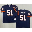 Men's Chicago Bears #51 Dick Butkus Navy Bear Patch 1966 Throwback Jersey