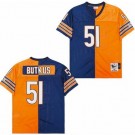 Men's Chicago Bears #51 Dick Butkus Navy Orange Split Throwback Jersey