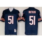 Men's Chicago Bears #51 Dick Butkus Navy Throwback Jersey
