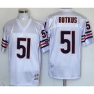 Men's Chicago Bears #51 Dick Butkus White 1970 Throwback Jersey