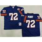 Men's Chicago Bears #72 William Perry Navy Bear Patch Throwback Jersey