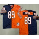 Men's Chicago Bears #89 Mike Ditka Navy Orange Split Throwback Jersey