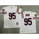 Men's Chicago Bears #95 Richard Dent White Throwback Jersey