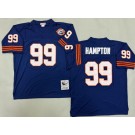 Men's Chicago Bears #99 Dan Hampton Navy Bear Patch Throwback Jersey