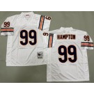 Men's Chicago Bears #99 Dan Hampton White Throwback Jersey