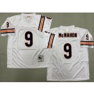Men's Chicago Bears #9 Jim McMahon White 1985 Throwback Jersey