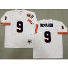 Men's Chicago Bears #9 Jim McMahon White Bear Patch 1985 Throwback Jersey