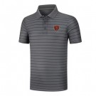 Men's Chicago Bears Anthracite Collection Striped Performance Pique Polo