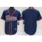 Men's Chicago Bears Blank Navy Baseball Jersey