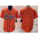 Men's Chicago Bears Blank Orange Baseball Jersey